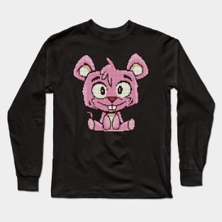 Pink Pixel Bear - low-bit graphics - gift idea Long Sleeve T-Shirt